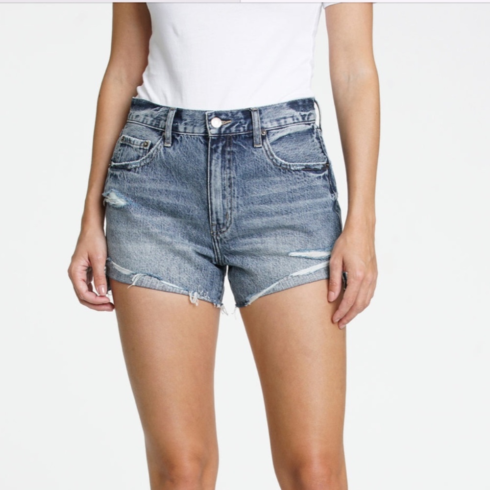 pistola High-Rise Distressed Blue Jean Shorts NOT NWT gently worn